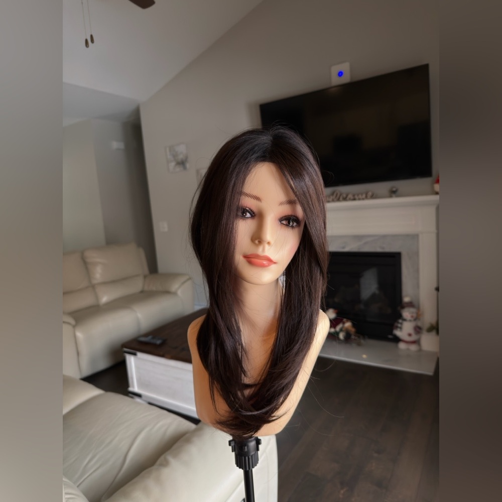 Rene Of Paris Deluxe Hairline Topper in Hot Chocolate color